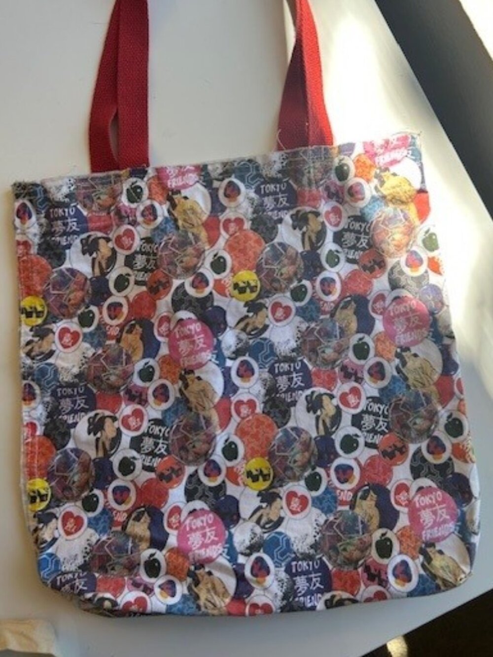 CANVAS TOTE Tokyo Button Novelty Print
